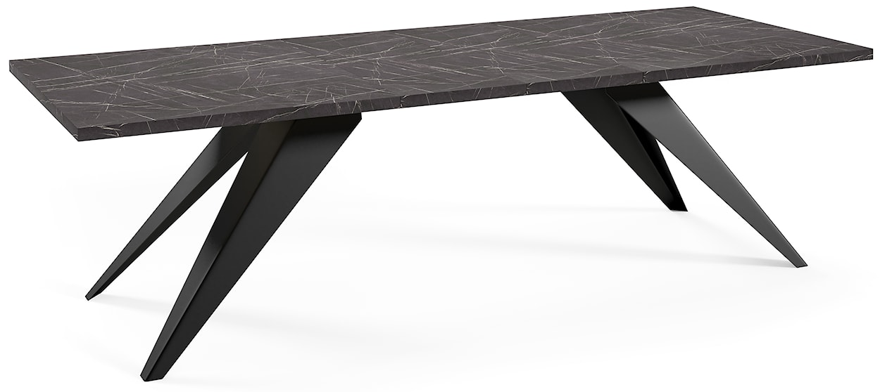 Stół rozkładany Scalize 140/200 cm czarny ze stalową ramą  - zdjęcie 2