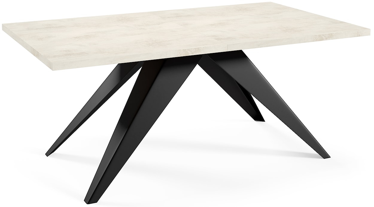 Stół rozkładany Scalize 140/200 cm kremowy z czarną stalową ramą