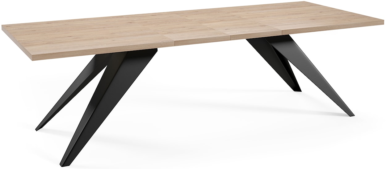 Stół rozkładany Scalize 140/200 cm Dąb Davos z czarną stalową ramą  - zdjęcie 2