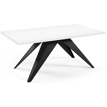 Stół rozkładany Scalize 140/200 cm biały z czarną stalową ramą