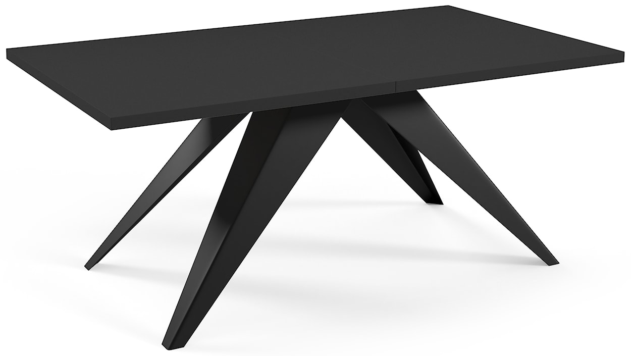 Stół rozkładany Scalize 140/200 cm głęboka czerń ze stalową ramą