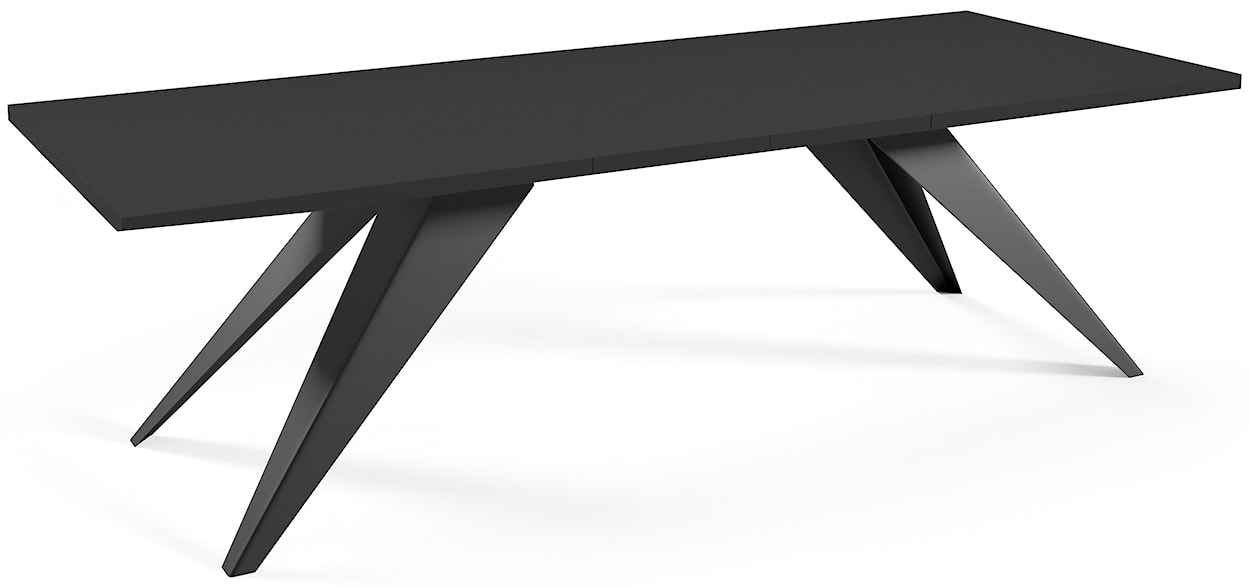 Stół rozkładany Scalize 140/200 cm głęboka czerń ze stalową ramą  - zdjęcie 2