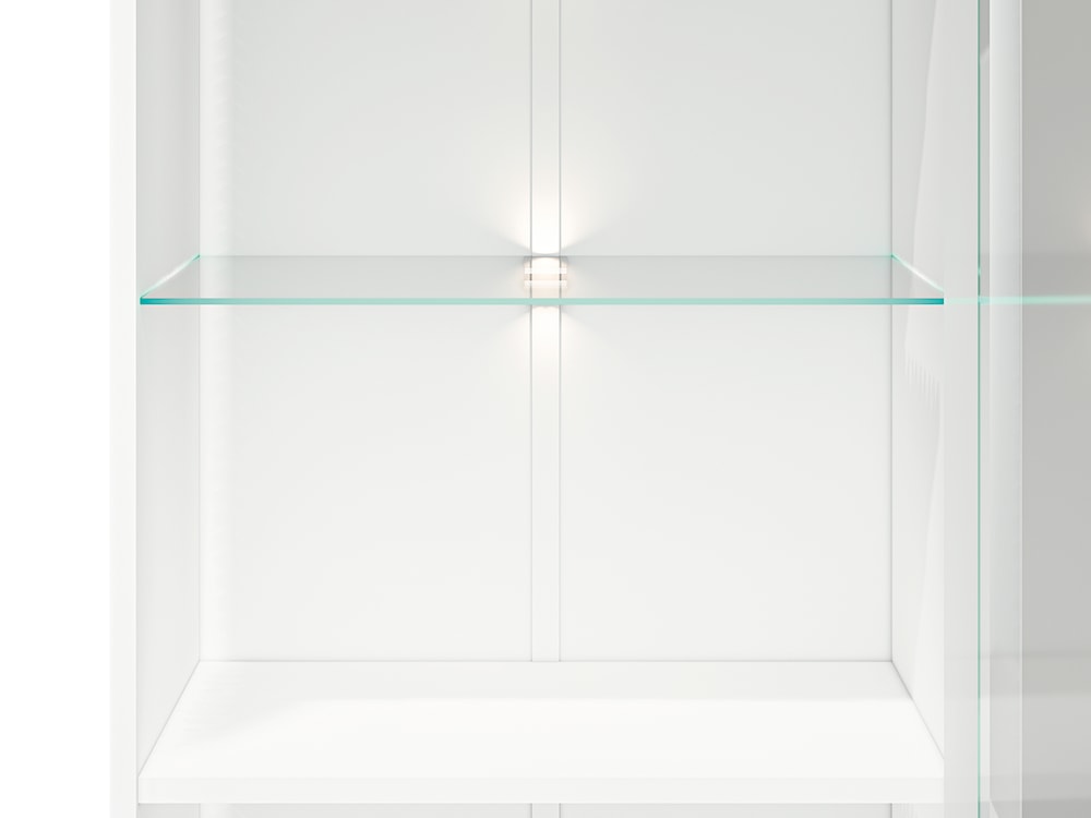 Witryna dwudrzwiowa Mogalla 54 cm Biała / Biały połysk z LED  - zdjęcie 8