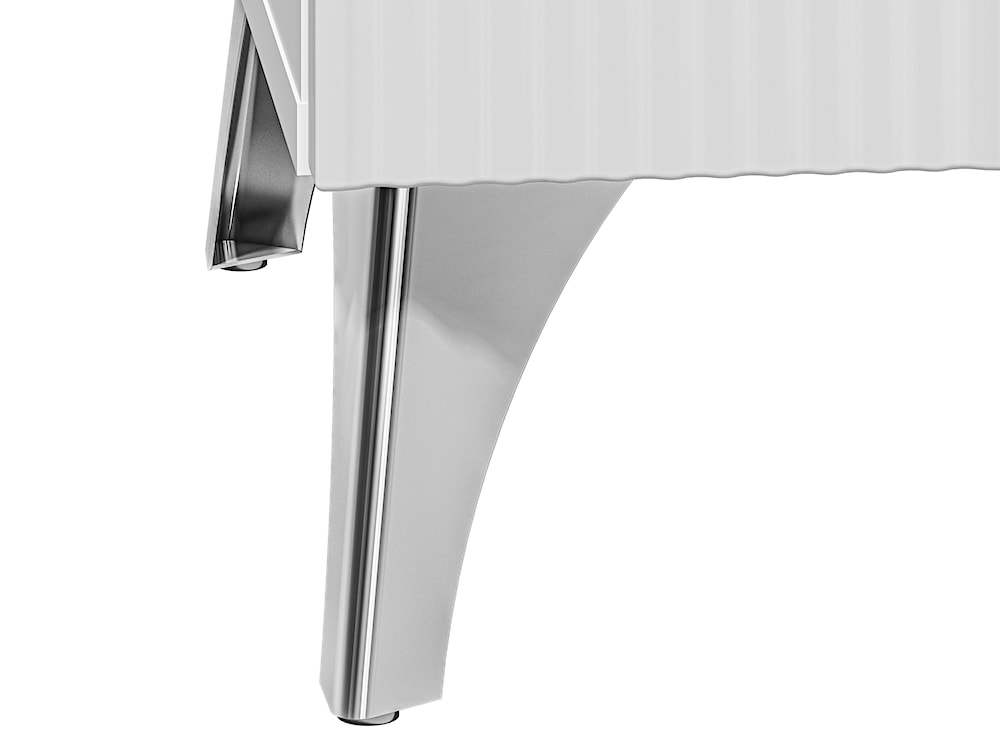Witryna dwudrzwiowa Mogalla 91,6 cm Biała / Biały połysk z LED  - zdjęcie 11