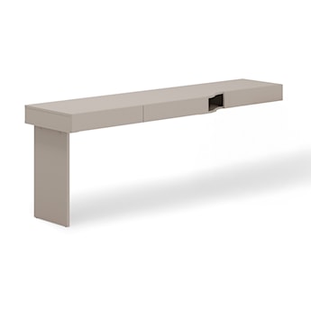 Biurko młodzieżowe lewe Woow z trzema szufladami i wnęką 210 cm szampański/clay grey