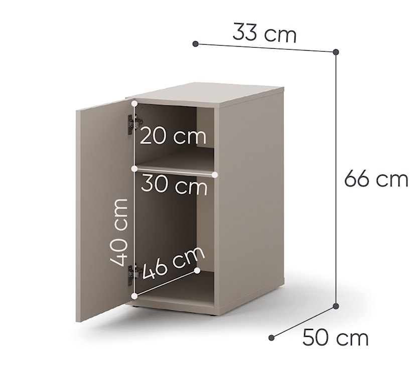 Kontenerek młodzieżowy Woow z półką 33 cm clay grey  - zdjęcie 7