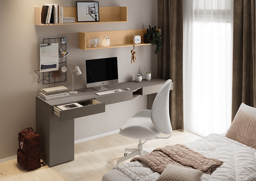 Kontenerek młodzieżowy Woow z półką 33 cm clay grey  - zdjęcie 2