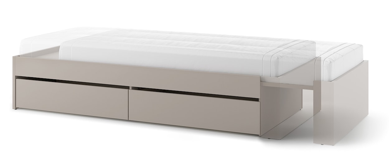 Łóżko młodzieżowe rozsuwane Woow z dwiema szufladami 205-248 cm clay grey  - zdjęcie 8