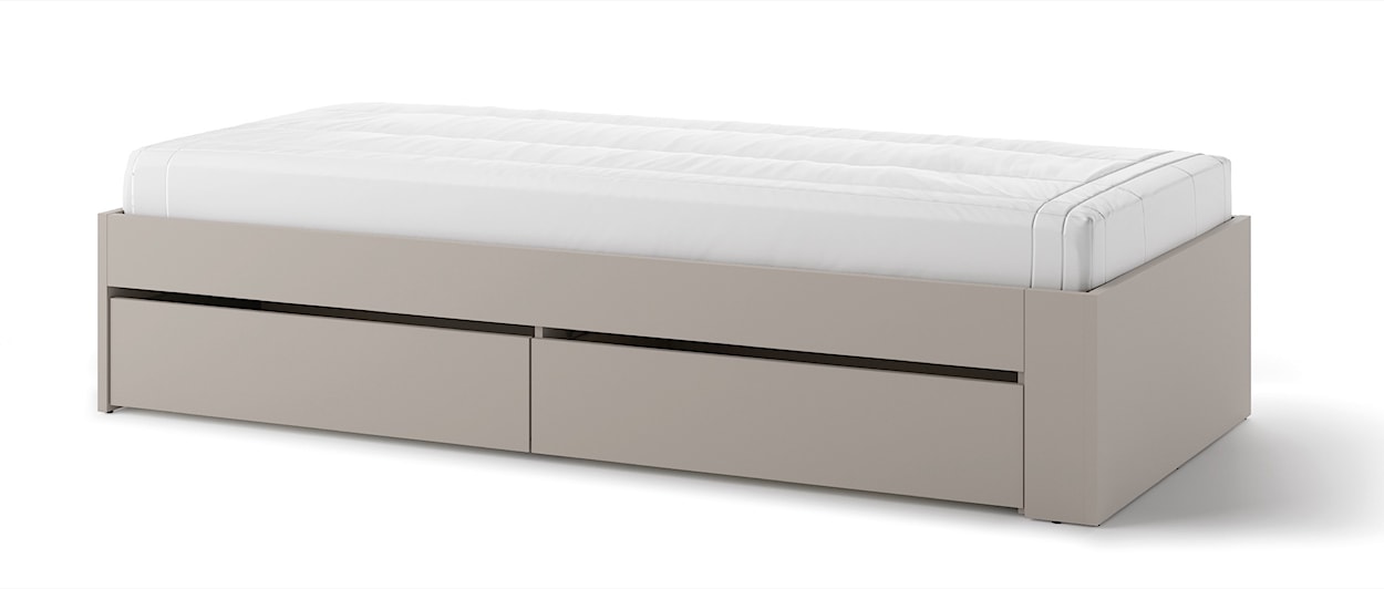 Łóżko młodzieżowe rozsuwane Woow z dwiema szufladami 205-248 cm clay grey 