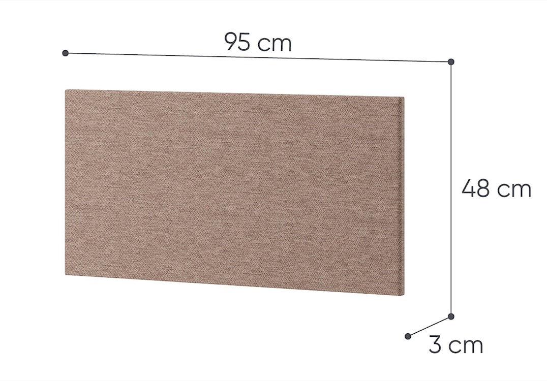 Panel tapicerowany ścienny Woow 95 cm brązowy  - zdjęcie 5