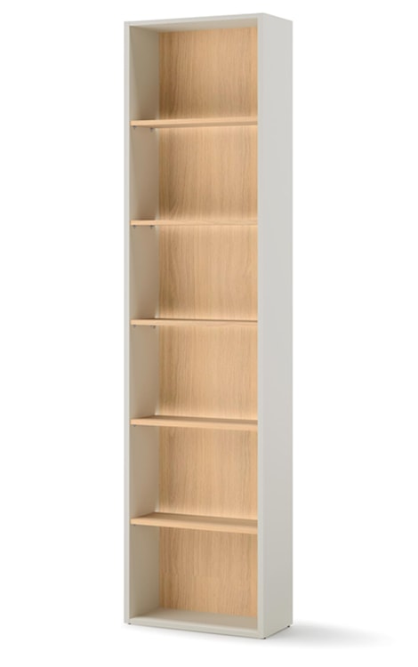 Regał młodzieżowy wąski Woow z sześcioma półkami i oświetleniem 55 cm szampański/dąb vincenza bielona  - zdjęcie 3