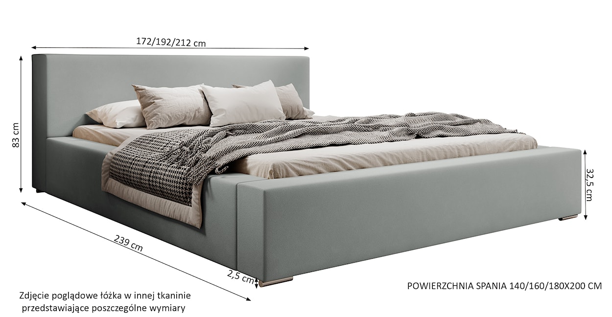 Łóżko tapicerowane 160x200 cm Pancetto z pojemnikiem ciemnobeżowy sztruks  - zdjęcie 5