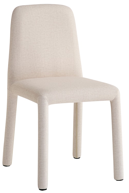 Krzesło tapicerowane Wovica w tkaninie łatwoczyszczącej kremowy welur 