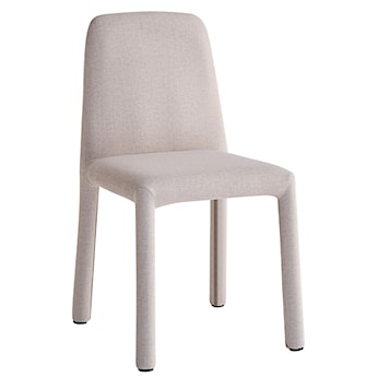 Krzesło tapicerowane Wovica w tkaninie łatwoczyszczącej jasnobeżowy welur