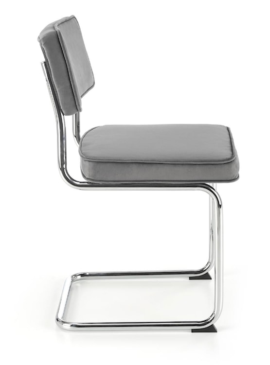 Krzesło metalowe Rerotters  z tapicerowanym siedziskiem oraz oparciem popielate  - zdjęcie 2
