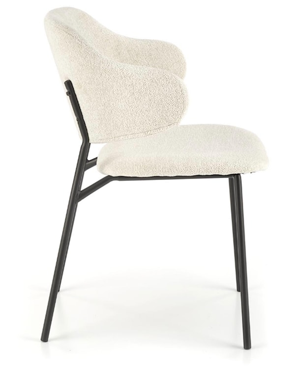 Krzesło tapicerowane Roomely z podłokietnikami kremowy  - zdjęcie 7