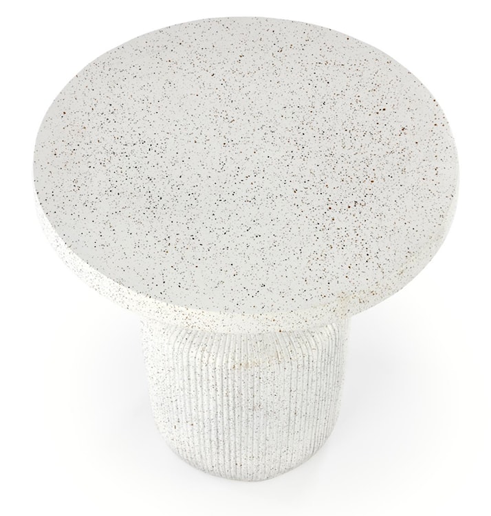 Stolik kawowy okrągły Haulke 54 cm biały nakrapiany  - zdjęcie 5