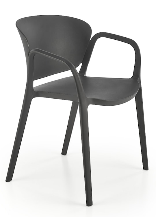 Krzesło z tworzywa Nionine z podłokietnikami czarne  - zdjęcie 2