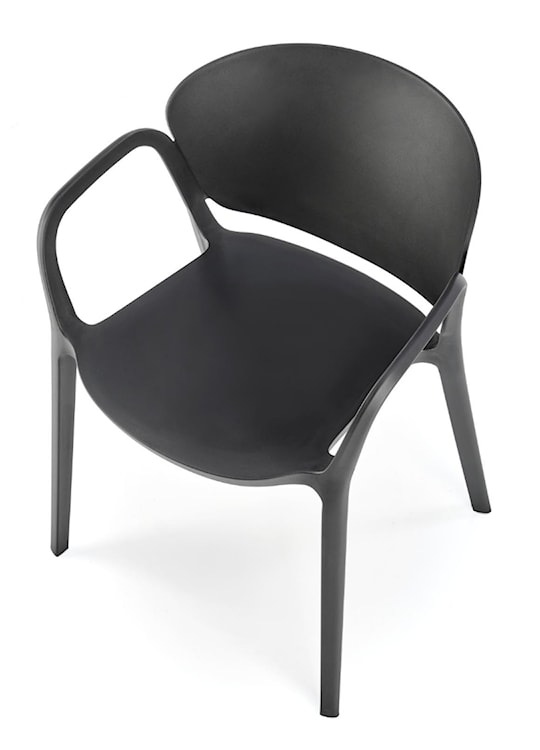 Krzesło z tworzywa Nionine z podłokietnikami czarne  - zdjęcie 3