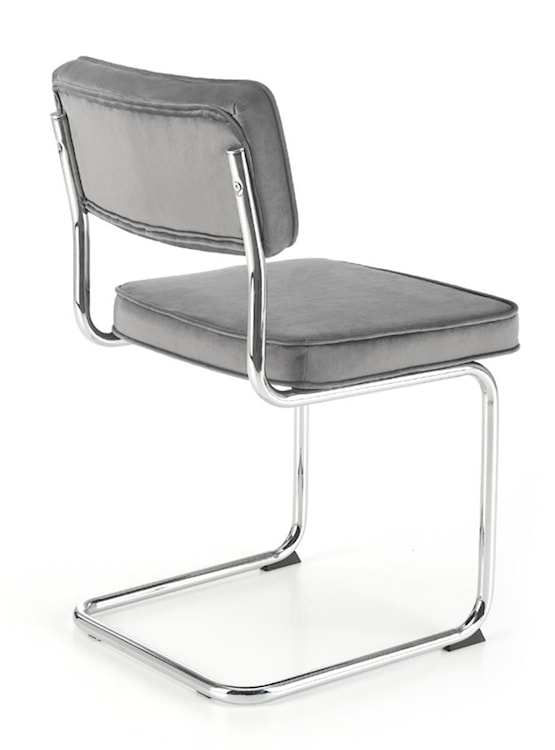 Krzesło metalowe Rerotters  z tapicerowanym siedziskiem oraz oparciem popielate  - zdjęcie 4