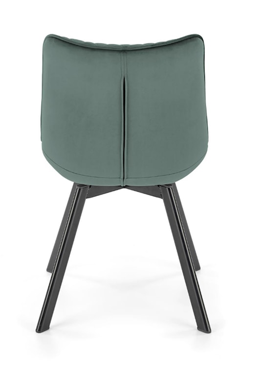 Krzesło tapicerowane Chanen z ozdobnym pikowaniem zielone  - zdjęcie 3