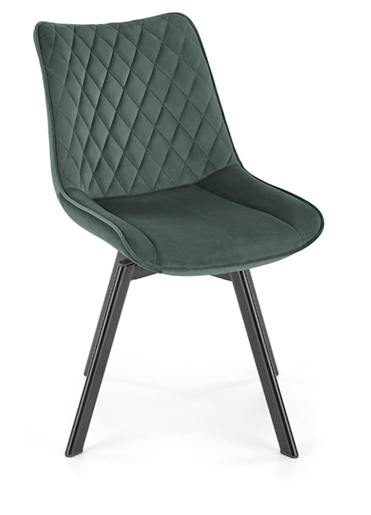 Krzesło tapicerowane Chanen z ozdobnym pikowaniem zielone  - zdjęcie 5