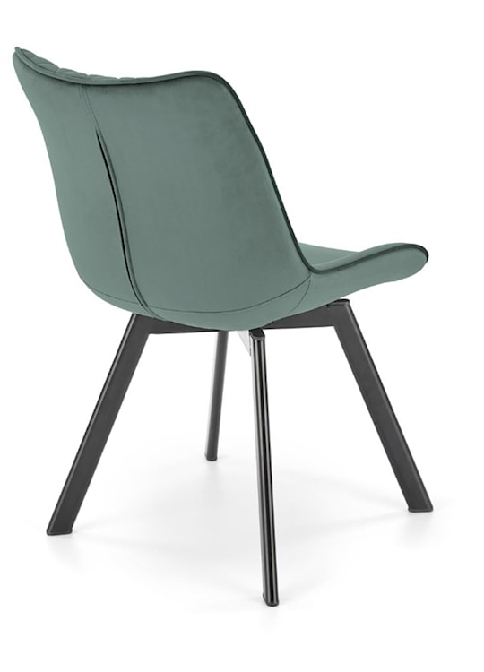 Krzesło tapicerowane Chanen z ozdobnym pikowaniem zielone  - zdjęcie 2