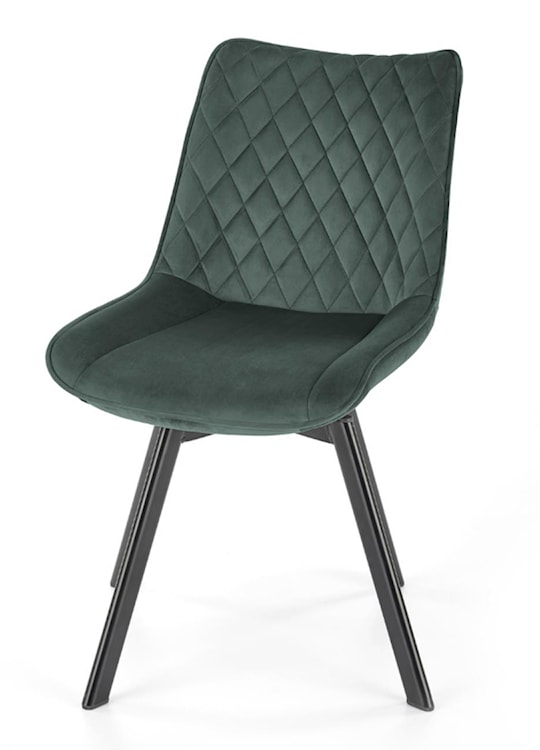 Krzesło tapicerowane Chanen z ozdobnym pikowaniem zielone  - zdjęcie 6