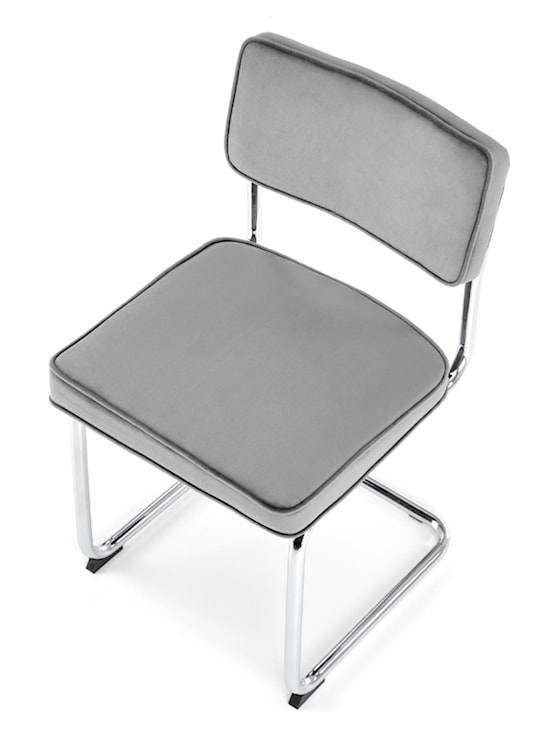 Krzesło metalowe Rerotters  z tapicerowanym siedziskiem oraz oparciem popielate  - zdjęcie 6
