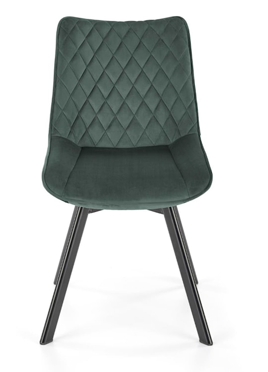 Krzesło tapicerowane Chanen z ozdobnym pikowaniem zielone  - zdjęcie 4