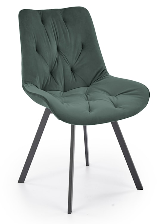 Krzesło tapicerowane Omnially z ozdobnym pikowaniem zielone  - zdjęcie 5