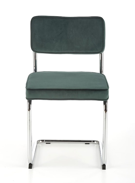 Krzesło metalowe Rerotters  z tapicerowanym siedziskiem oraz oparciem zielone  - zdjęcie 2