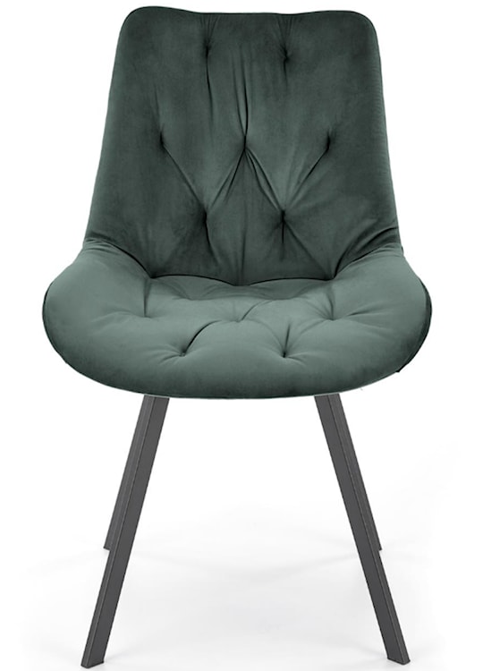 Krzesło tapicerowane Omnially z ozdobnym pikowaniem zielone  - zdjęcie 6