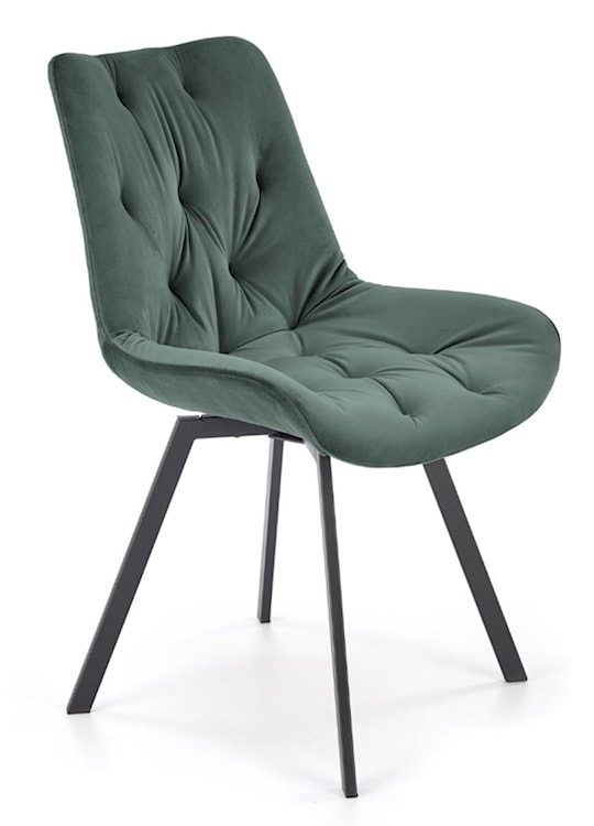 Krzesło tapicerowane Omnially z ozdobnym pikowaniem zielone