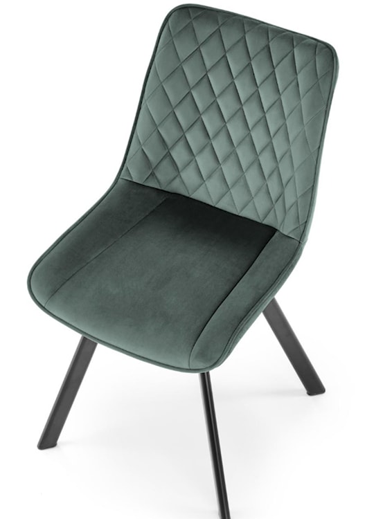 Krzesło tapicerowane Chanen z ozdobnym pikowaniem zielone  - zdjęcie 9