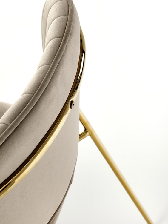 Krzesło tapicerowane Revisant beżowy velvet na złotej podstawie  - zdjęcie 5