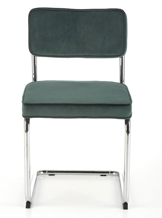 Krzesło metalowe Rerotters  z tapicerowanym siedziskiem oraz oparciem zielone  - zdjęcie 3