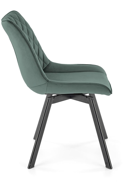 Krzesło tapicerowane Chanen z ozdobnym pikowaniem zielone  - zdjęcie 7