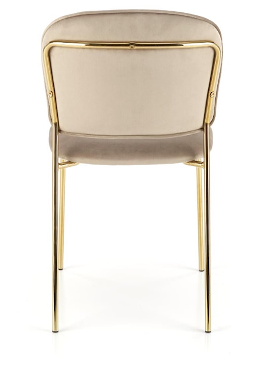 Krzesło tapicerowane Revisant beżowy velvet na złotej podstawie  - zdjęcie 3
