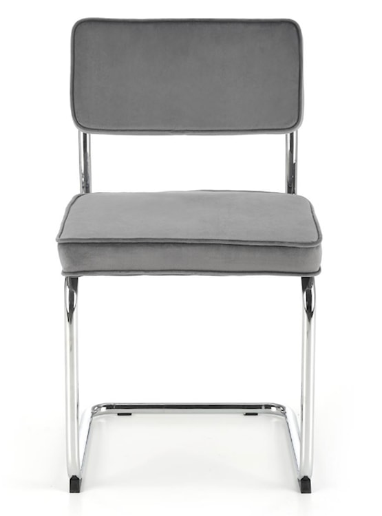 Krzesło metalowe Rerotters  z tapicerowanym siedziskiem oraz oparciem popielate  - zdjęcie 5