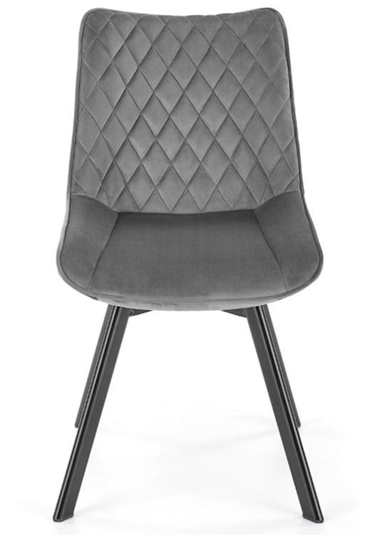 Krzesło tapicerowane Chanen z ozdobnym pikowaniem popielate  - zdjęcie 5