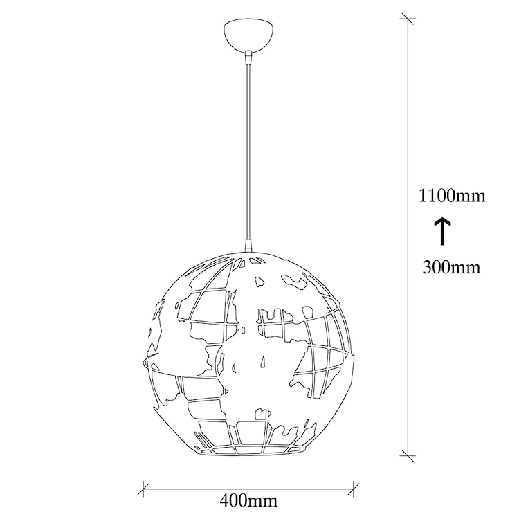 Lampa sufitowa Ozzia kula ziemska średnica 40 cm czarna  - zdjęcie 5