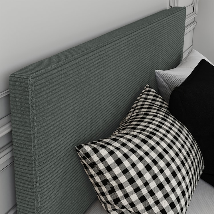 Łóżko tapicerowane 180x200 cm Campile z pojemnikiem szare sztruks  - zdjęcie 5