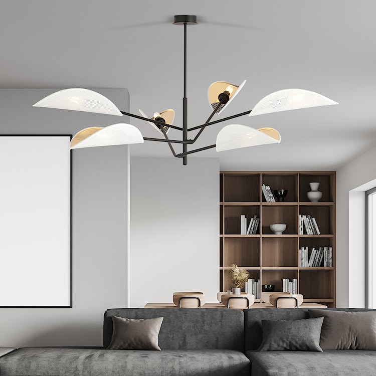 Lampa sufitowa Shintor x6 biało-złota  - zdjęcie 5