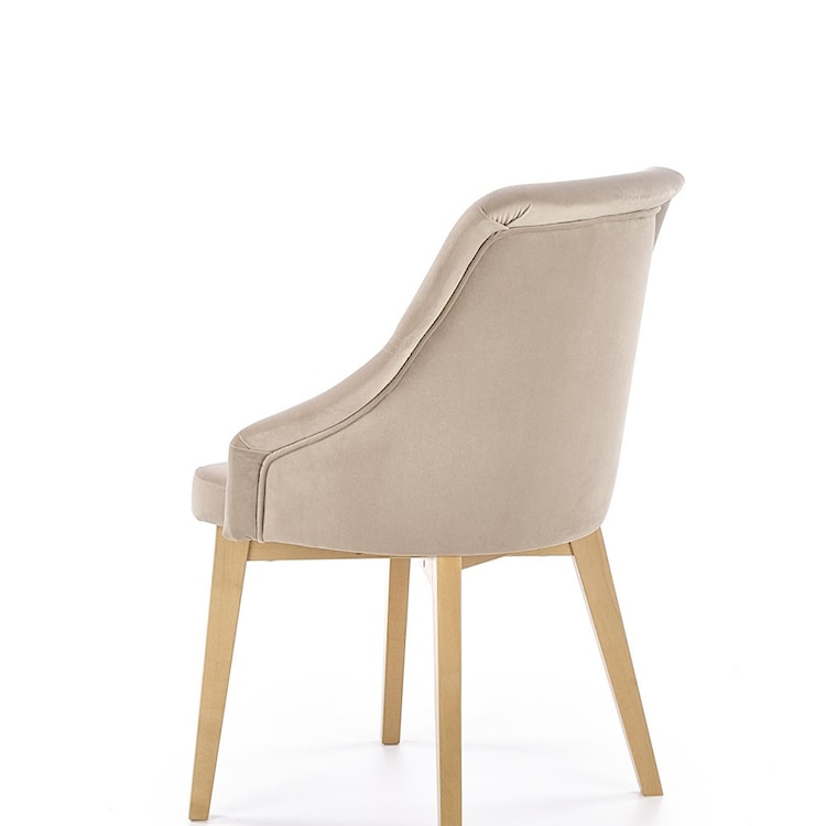 Krzesło tapicerowane Berlas beżowy velvet - dąb miodowy  - zdjęcie 2