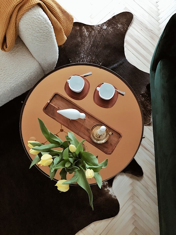 Stolik kawowy okrągły Marcolino o średnicy 70 cm złoty  - zdjęcie 6