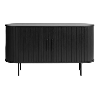 Komoda Gativel 140x76 cm lamele dąb czarny