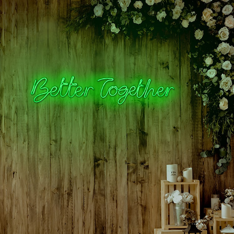 Neon na ścianę Letely z napisem Better Together zielony  - zdjęcie 5