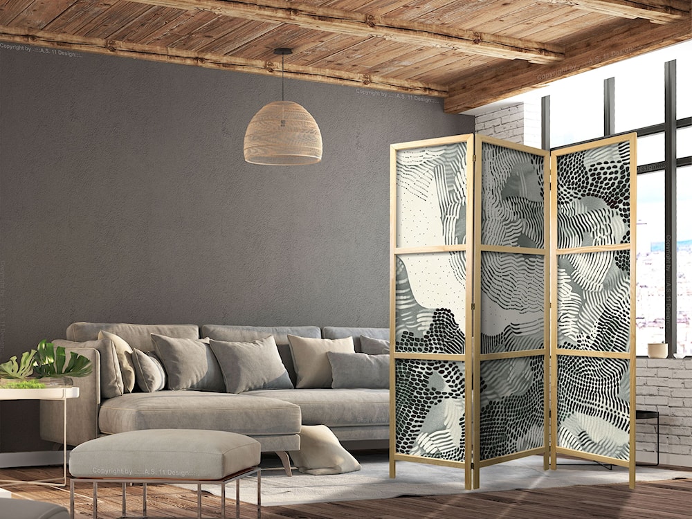 Parawan Falująca zieleń 161x135 cm  - zdjęcie 3