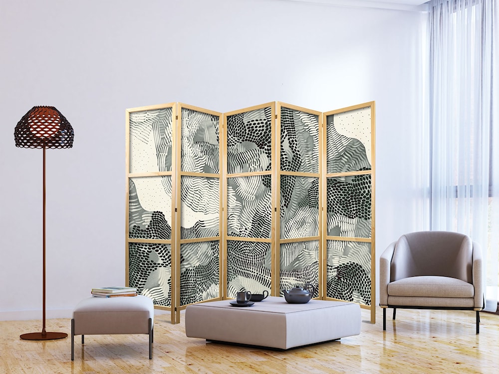 Parawan Falująca zieleń 225x161 cm  - zdjęcie 3